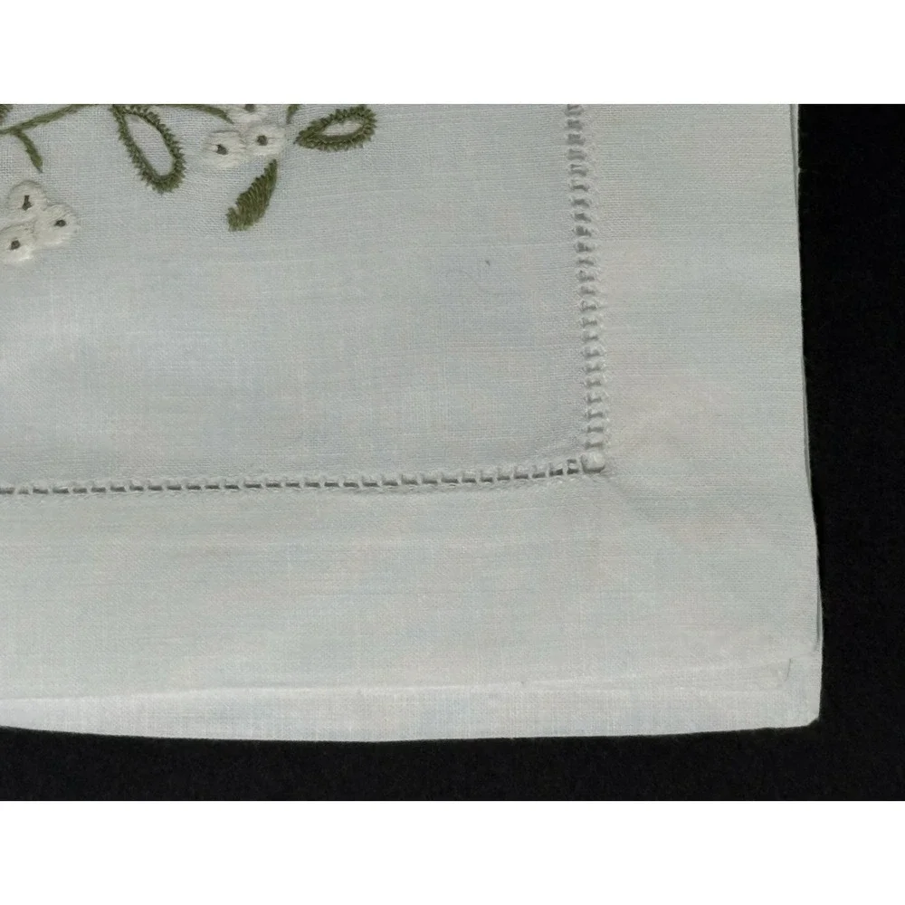 Vtg NEW Belgium Embroidered Linen Set 6 Napkins/39